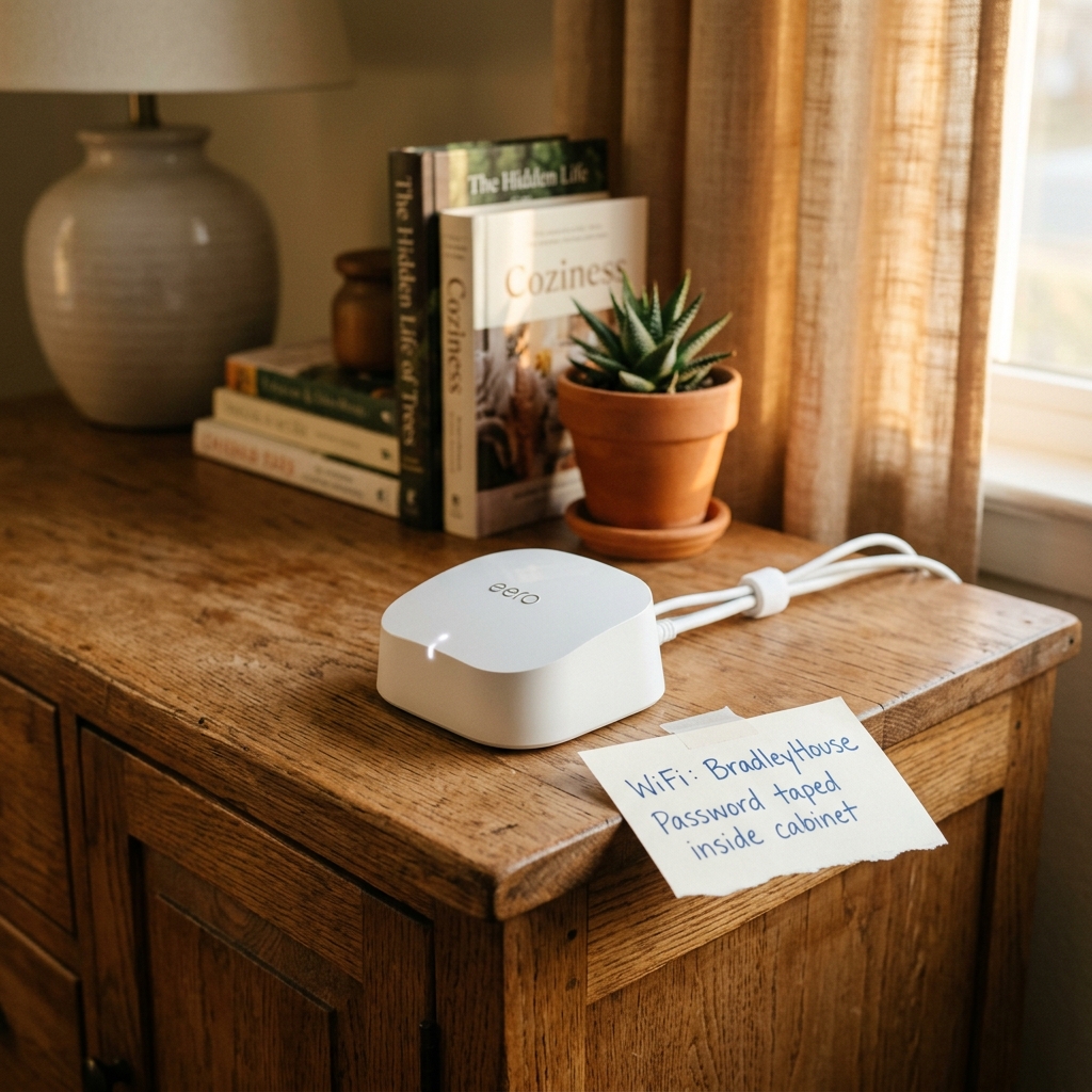 Router set up and labeled